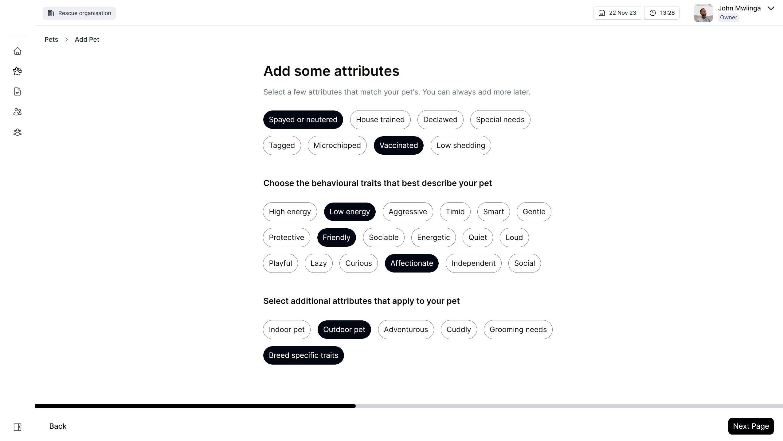 Visualising the user flow for adopters and organisations
